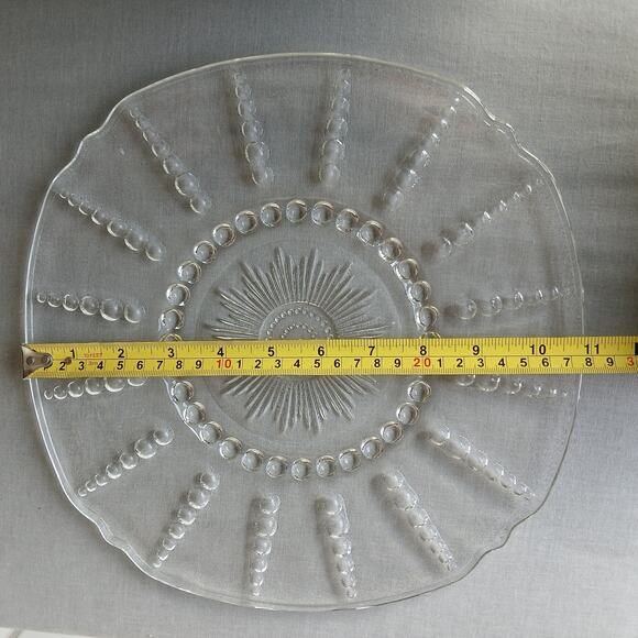 Vintage Federal Glass Columbia Clear Depression Glass 11" Chop Plate MCM serving - Picture 5 of 6